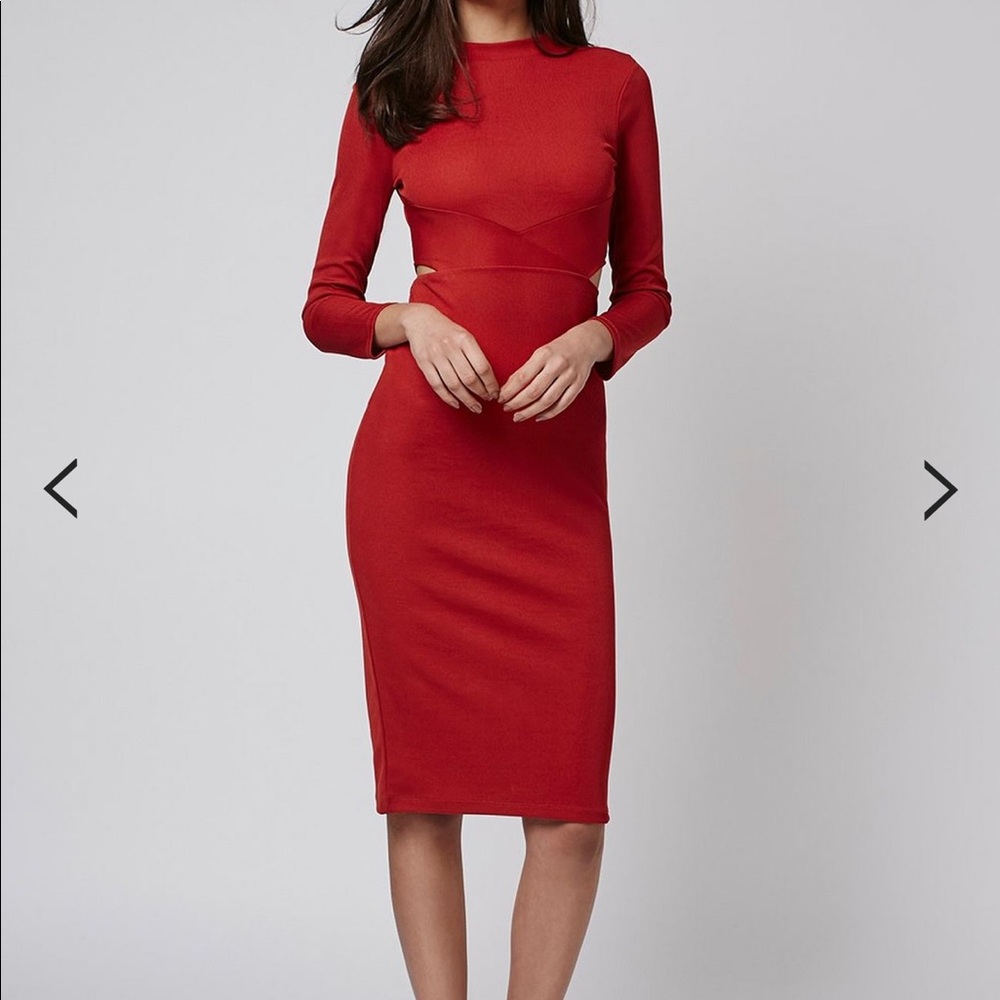 Panel Cut-Out Midi Dress
